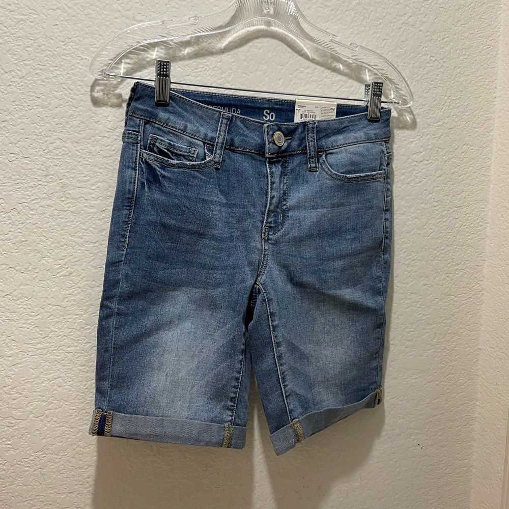 NWT SO by Kohl’s Women’s Jr Blue Jean Shorts Sz 3